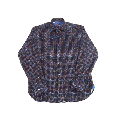 Luchiano Visconti Navy With Circles Shirt In Multi