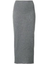 Stella Mccartney Fine Knit Fitted Skirt In Grey