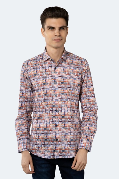 Luchiano Visconti Leo Multicolor Crisscross Boxes Shirt