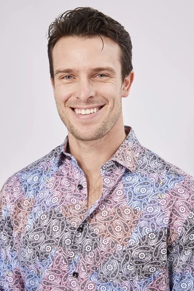 Luchiano Visconti Rainbow Gradient Multicolor Paisley