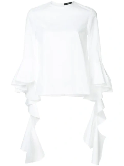 Ellery Draped Ends Blouse In White