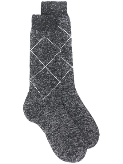 Paris Texas Shimmer Socks - Grey
