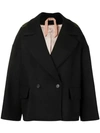 N°21 Nº21 Oversized Hooded Jacket - Black