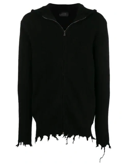 Overcome Zipped Knit Cardigan In Black