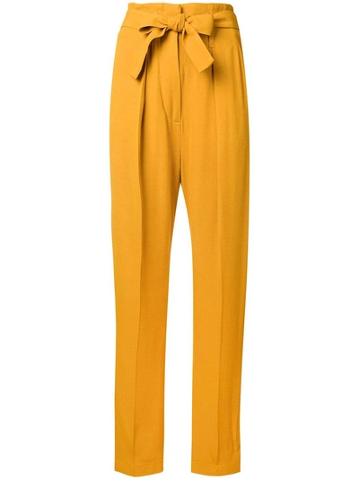 Pinko High Waisted Tapered Trousers In Orange