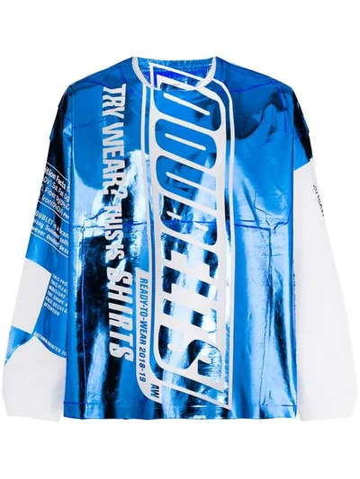 Doublet Shiny Branded Top - Blue