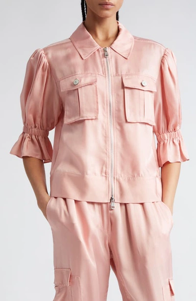 Cinq À Sept Holly Ruffle Sleeve Jacket In Pink Poppy