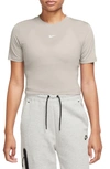 Nike Sportswear Essential Slim Crop Top In Light Ore Wood Brown