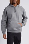 Carhartt Work In Progress Chase Cotton Blend Hoodie In Dark Grey Heather / Gold