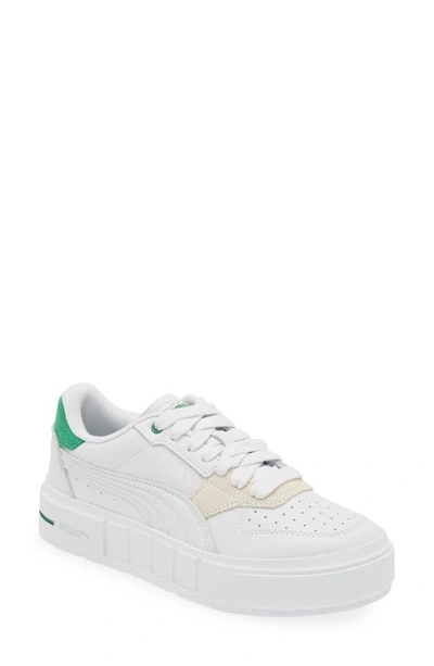 Puma Cali Court Match Platform Sneaker In  White-archive Green