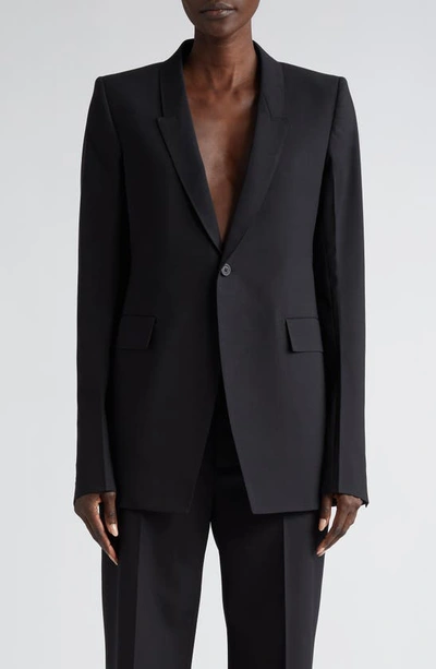 Rick Owens Soft Stretch Wool Blazer In Black