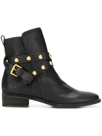 See By Chloé Janis Flat Ankle Boots - Black