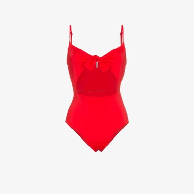 Reformation Tropicana Cutout Swimsuit  In Red