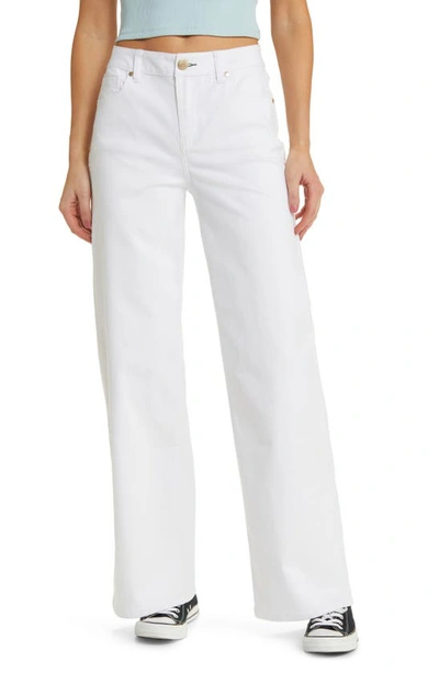 1822 Denim High Waist Slim Wide Leg Jeans In White