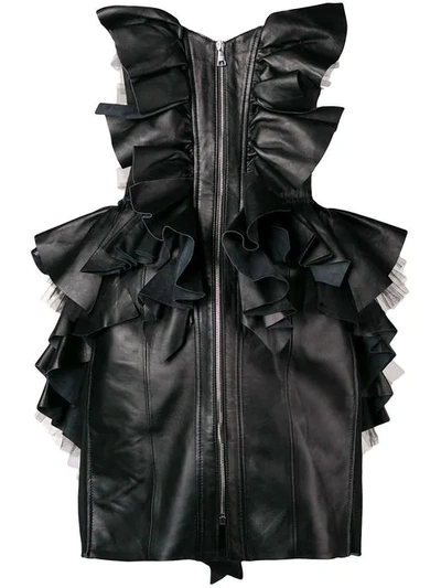 Natasha Zinko Ruffled Corset Dress In Black