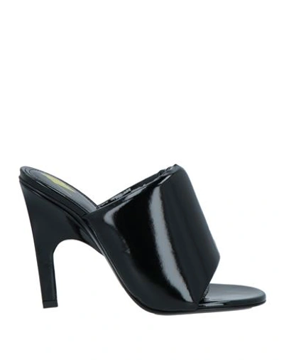 Attico The  Woman Sandals Black Size 8 Textile Fibers