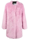 Msgm Pink Faux-fur Coat