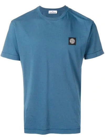 Stone Island Jersey Logo T-shirt In Blue