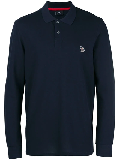 Ps By Paul Smith Plain Polo Sweater In Blue