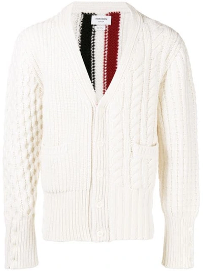 Thom Browne Striped Knit Cardigan - Neutrals