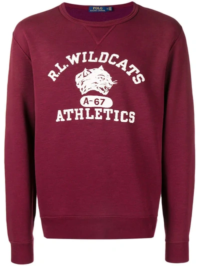 Polo Ralph Lauren Wildcats Graphic Fleece Sweatshirt In Red