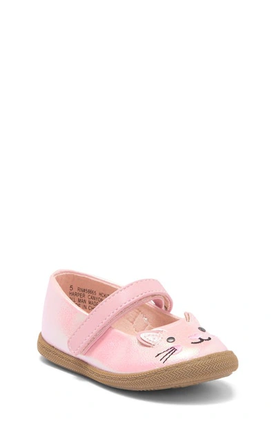 Harper Canyon Kids' Kitty Cat Mary Jane Flat In Pink Metallic