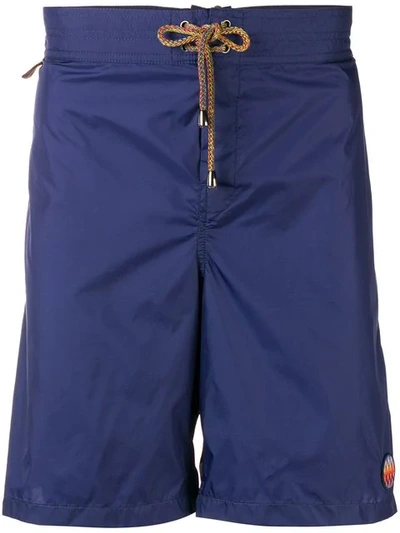 Missoni Mixed Print Detail Swim Shorts In Blue