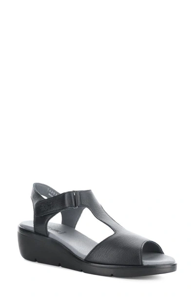 Fly London Nova Wedge Sandal In Black Mousse