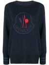 Moncler Logo Patch Sweater In Blue