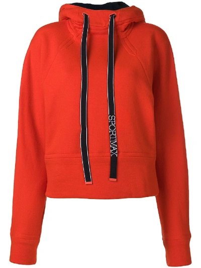 Sportmax Slightly Cropped Sweatshirt Hoodie In Red