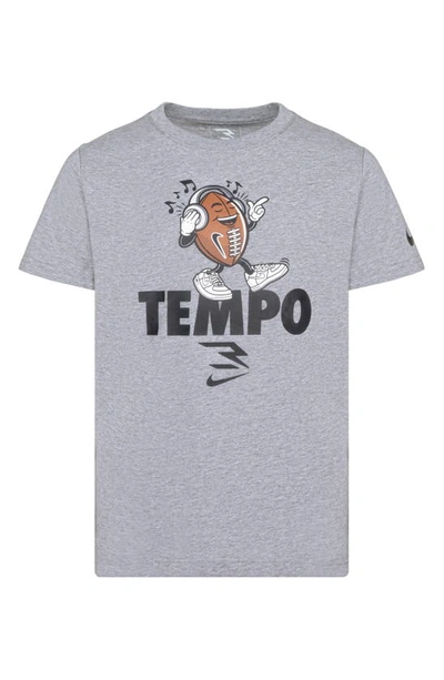 3 Brand Kids' Tempo Ballers Graphic Tee In Carbon Heather