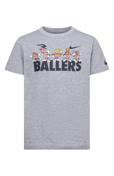 3 Brand Kids' Ballers Graphic Tee In Carbon Heather