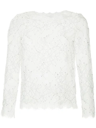 Huishan Zhang Lace Embroidered Blouse In White