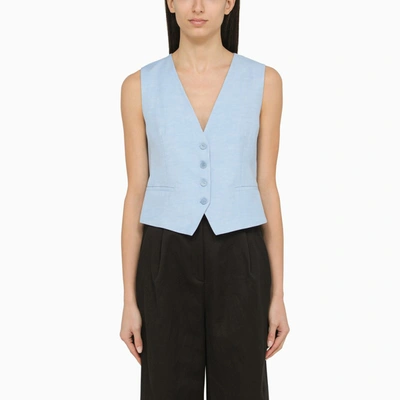 P.a.r.o.s.h Light Blue Single-breasted Waistcoat