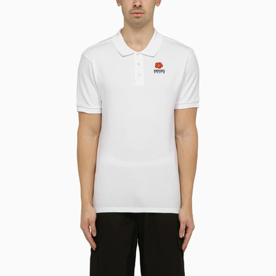 Kenzo White Short-sleeved Polo Shirt With Logo