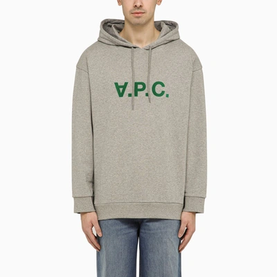 A.p.c. Milo Grey Hoodie In Jersey