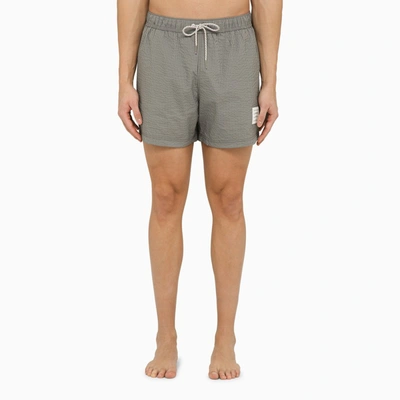 Thom Browne Med Grey Striped Swim Shorts