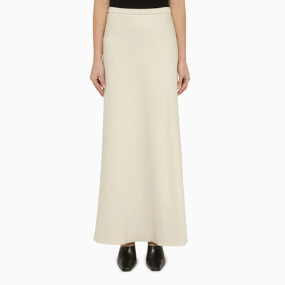 Max Mara White Cotton-blend Long Skirt