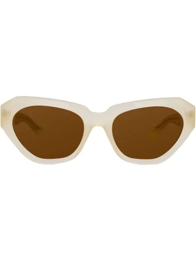 Linda Farrow Dries Van Noten Cat Eye Sunglasses In Neutrals