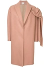 Delpozo Straight Coat With Bow In Pink
