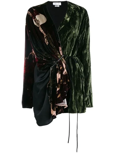 Act N°1 Velvet Kimono Mini Dress - Green