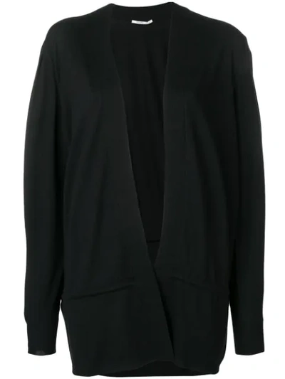 Agnona Open Front Cardigan In Black