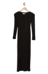 Velvet Torch Long Sleeve Maxi Dress In Black