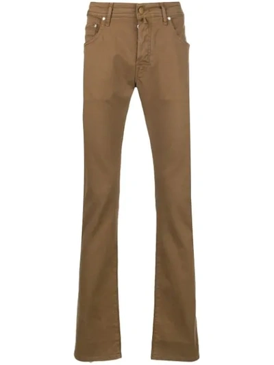 Jacob Cohen Slim Regular Trousers In Brown