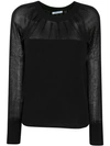 Blumarine Sheer Chest Knit Sweater In Black