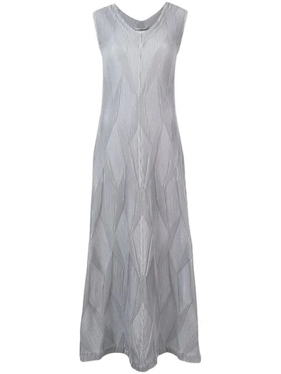 Issey Miyake Textured Pleat Dress In Grey