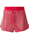 Juicy Couture Swarovski Embellished Velour Shorts In Red