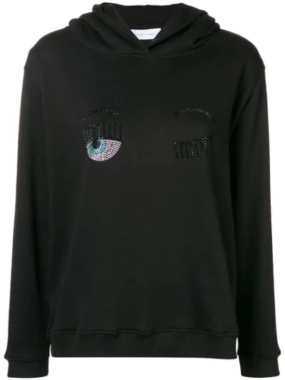 Chiara Ferragni Flirting Jersey Hoodie - Black