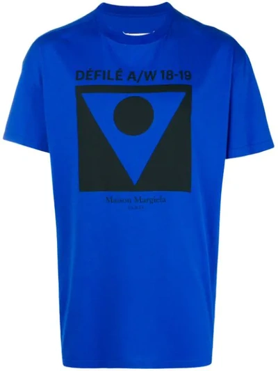 Maison Margiela Printed T-shirt In Blue