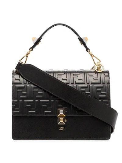 Fendi Black Kan I Leather Shoulder Bag